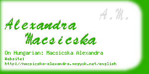 alexandra macsicska business card